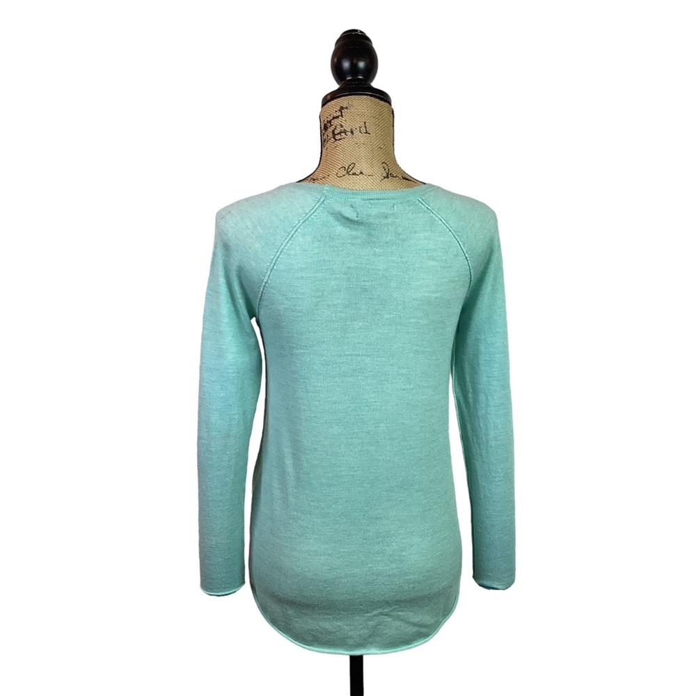 Tahari Extra Fine Merino Wool Sweater Scoop Neck Mint View 4